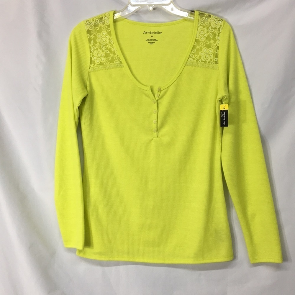 Ambrielle Women’s Yellow Woven Top Size M NEW with Tags